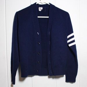 Vintage 1980s Navy Letterman Sweater